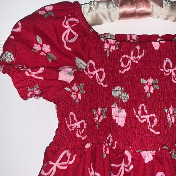 NWT Sweet Honey Puff Sleeve Dress Sweet Strawberry Glaze 18M Red - Picture 4 of 10